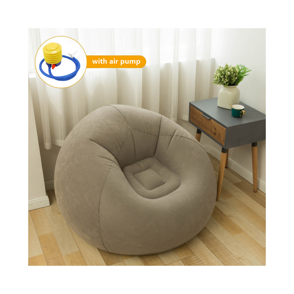 (GRIS) Grand canapé gonflable paresseux, chaise longue en PVC, siège pouf, canapé, Tatami, fourniture