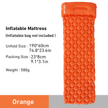 (Orange-One Seat) Camping-Aufblas-Schlafmatratze, zusammenklappbare Outdoor-Isomatte, aufblasbare Matratze