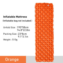 (Orange) Camping-Isomatte, ultraleichte aufblasbare Matratze, tragbare Outdoor-Luftkissen-Schlafmatte