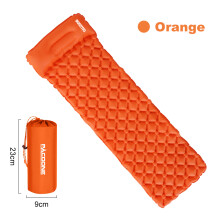 (Orange)PACOONE Outdoor Isomatte Camping Aufblasbare Matratze mit Kissen Reisematte Klappbett Ultraleichtes