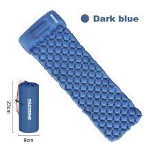 (Blau)PACOONE Outdoor Isomatte Camping Aufblasbare Matratze mit Kissen Reisematte Klappbett Ultraleichtes