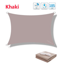 (Khaki-2x2m) Sonnensegel, wasserdichter Gartenschutz, 95 % UV-blockierende Sonnenschutzmarkise, Überdachung