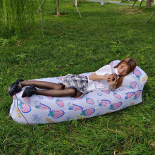 (Strawberry-One Seat) Aufblasbare Luftcouch, Liege, Sofa, Camping, Isomatte, wasserdichte Matratze für