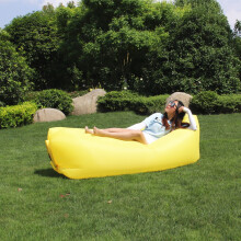 (Gelb-Einssitz) Aufblasbare Luftcouch, Liege, Sofa, Camping, Isomatte, wasserdichte Matratze für Outdoor-Stuhl,