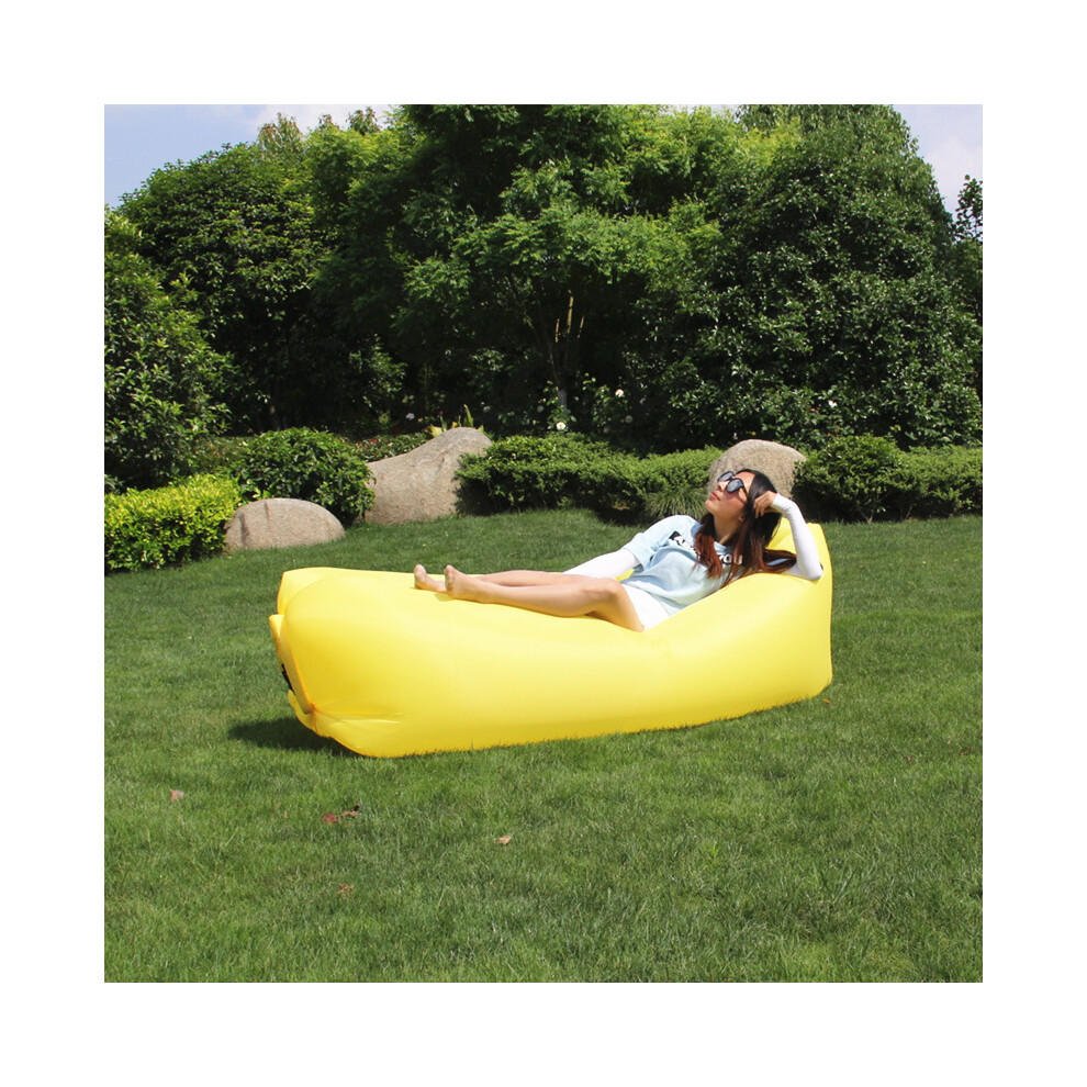 (Jaune - Un siège) Canapé gonflable, chaise longue, matelas de couchage de camping, matelas imperméable