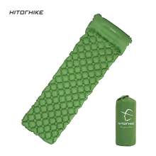 (grün)Hitorhike Outdoor-Isomatte, Camping, aufblasbare Matratze mit Kissen, Reisematte, Klappbett, ultraleichtes