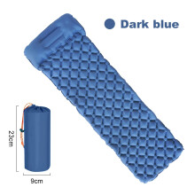 (Blau) Outdoor-Camping-Isomatte, zusammenklappbare Schlafmatte, Strand-Aufblasmatratze mit Kissen, ultraleichte