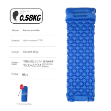 (Blau) MOUNTAINHIKER Outdoor-gestempeltes Luftkissen-Isokissen, TPU, leichte aufblasbare Matratze mit