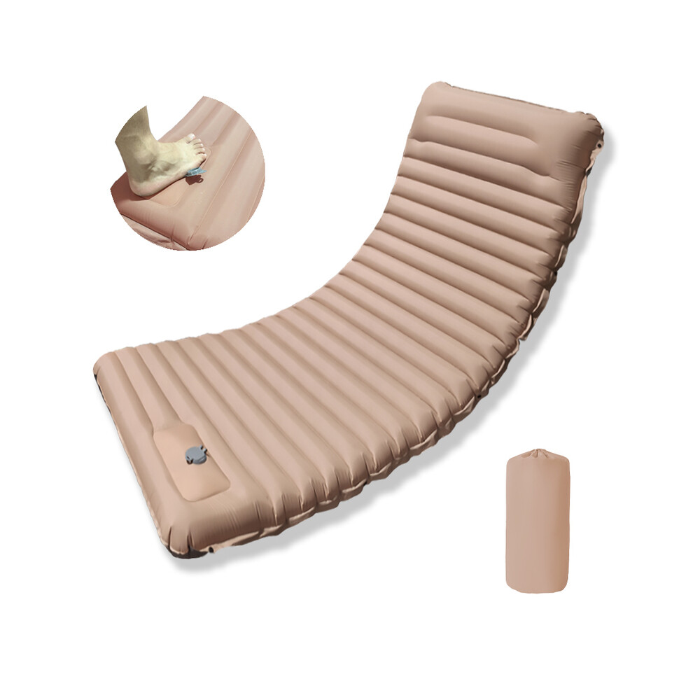 (NT-04Desert Yellow) Matelas de couchage pliable pour camping en plein air, matelas gonflable de plage