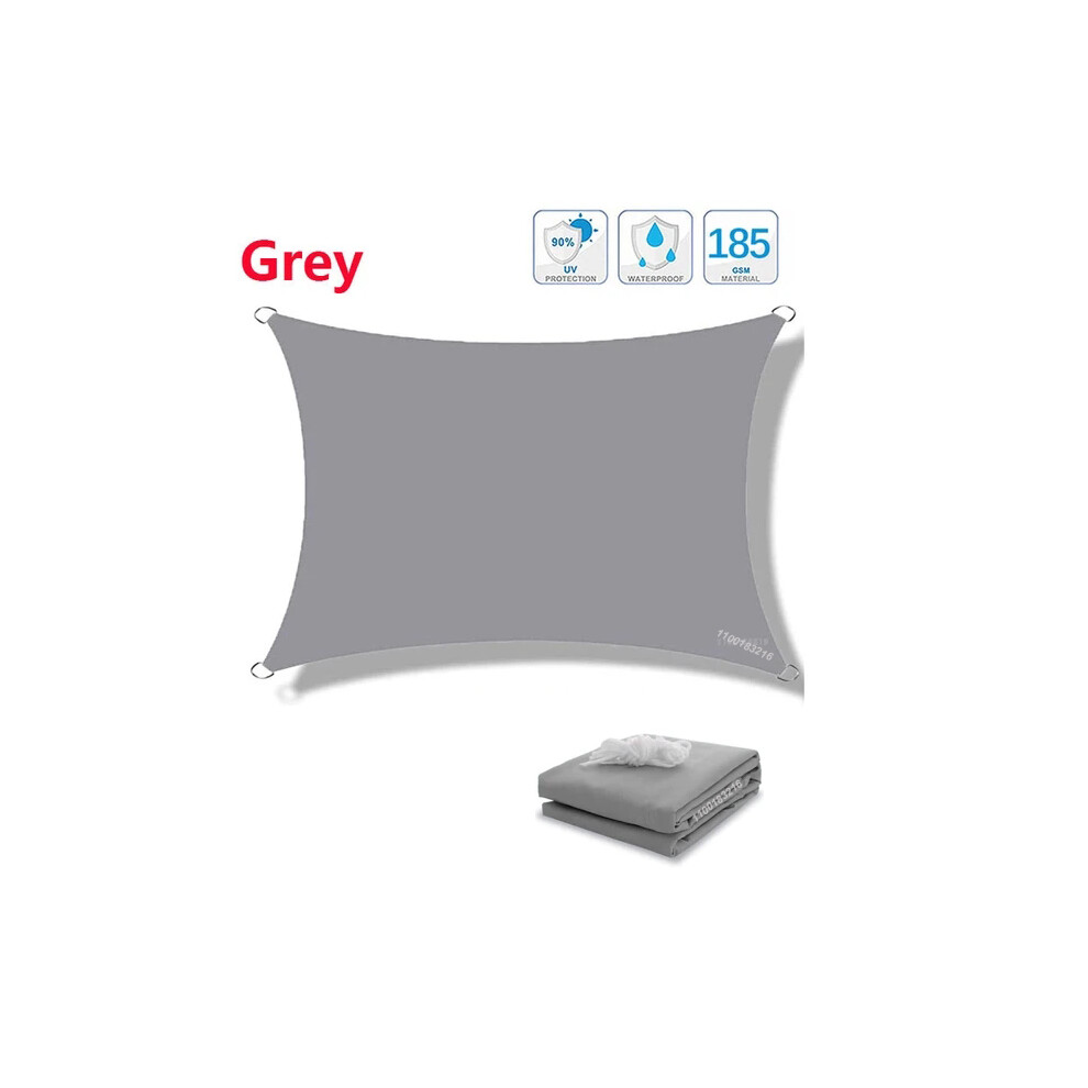 (Gris-200cmx400cm) Parasol rectangulaire carré imperméable 320D, parasol de piscine de jardin extérieur,