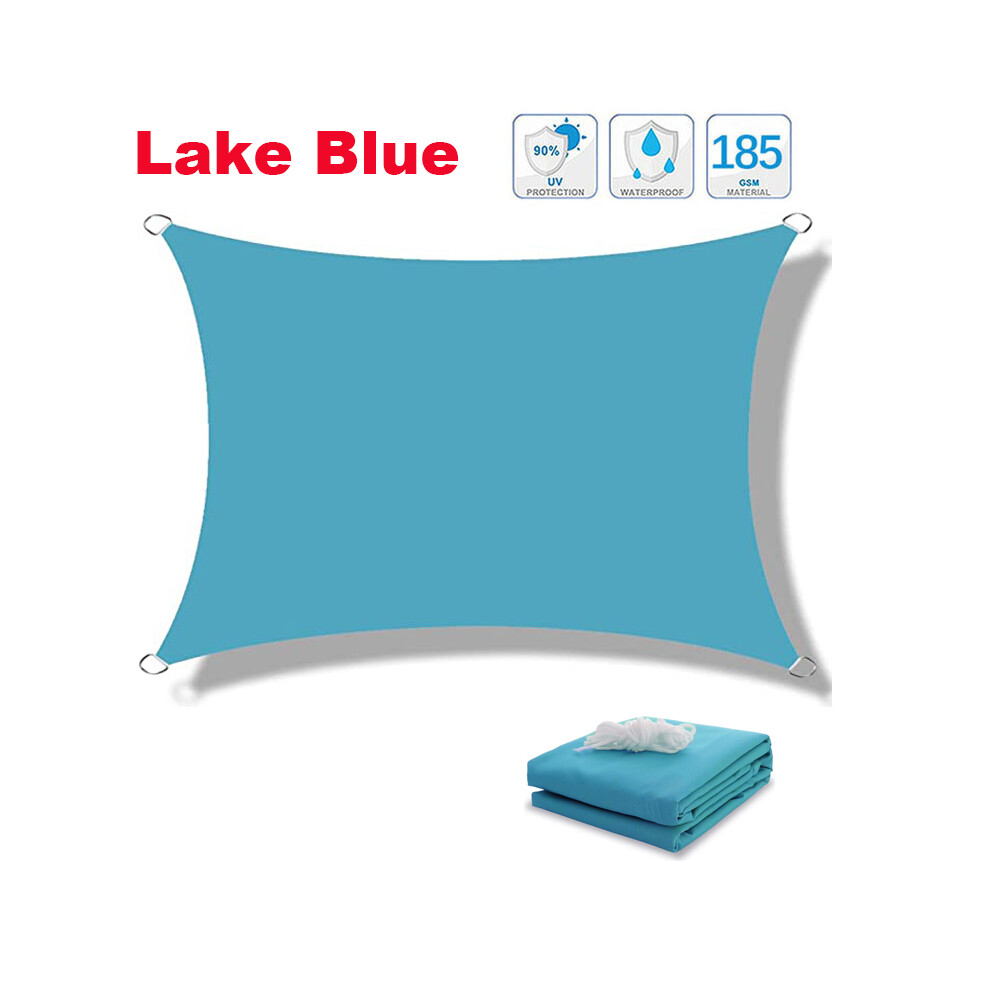 Voile d'ombrage (bleu lac - 2 x 4 m), abri de jardin imperméable, protection solaire UV à 95 %, auvent