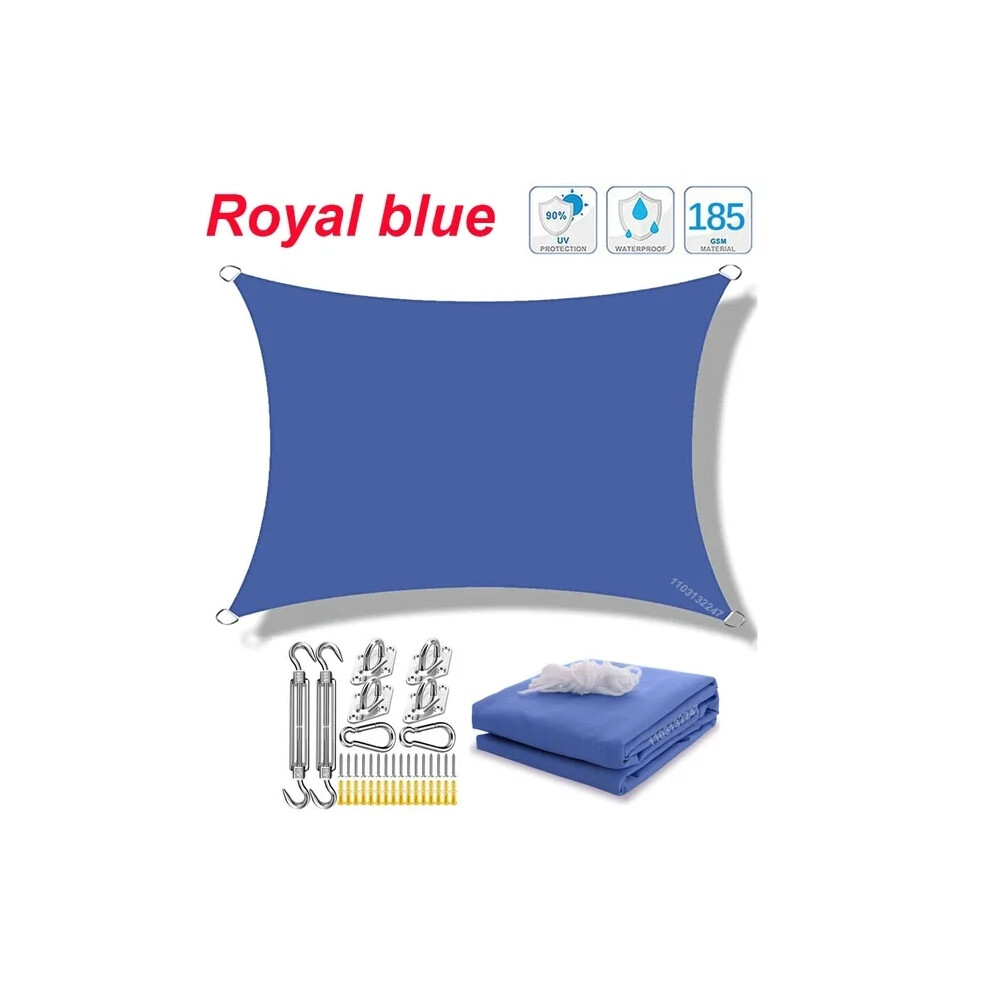 (Ensemble bleu royal-200cmx200cm) Parasol rectangulaire carré imperméable 320D, parasol de piscine de