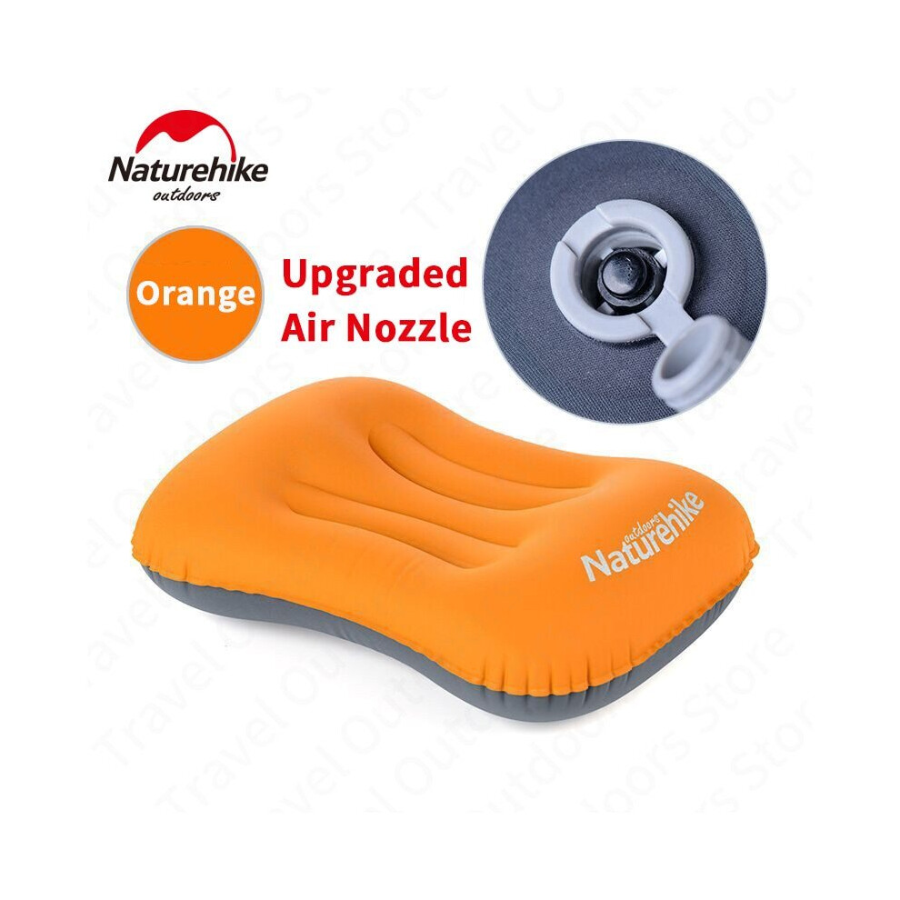 (Orange-UP) Oreiller gonflable portable de voyage ultraléger, oreiller cervical, équipement de couchage
