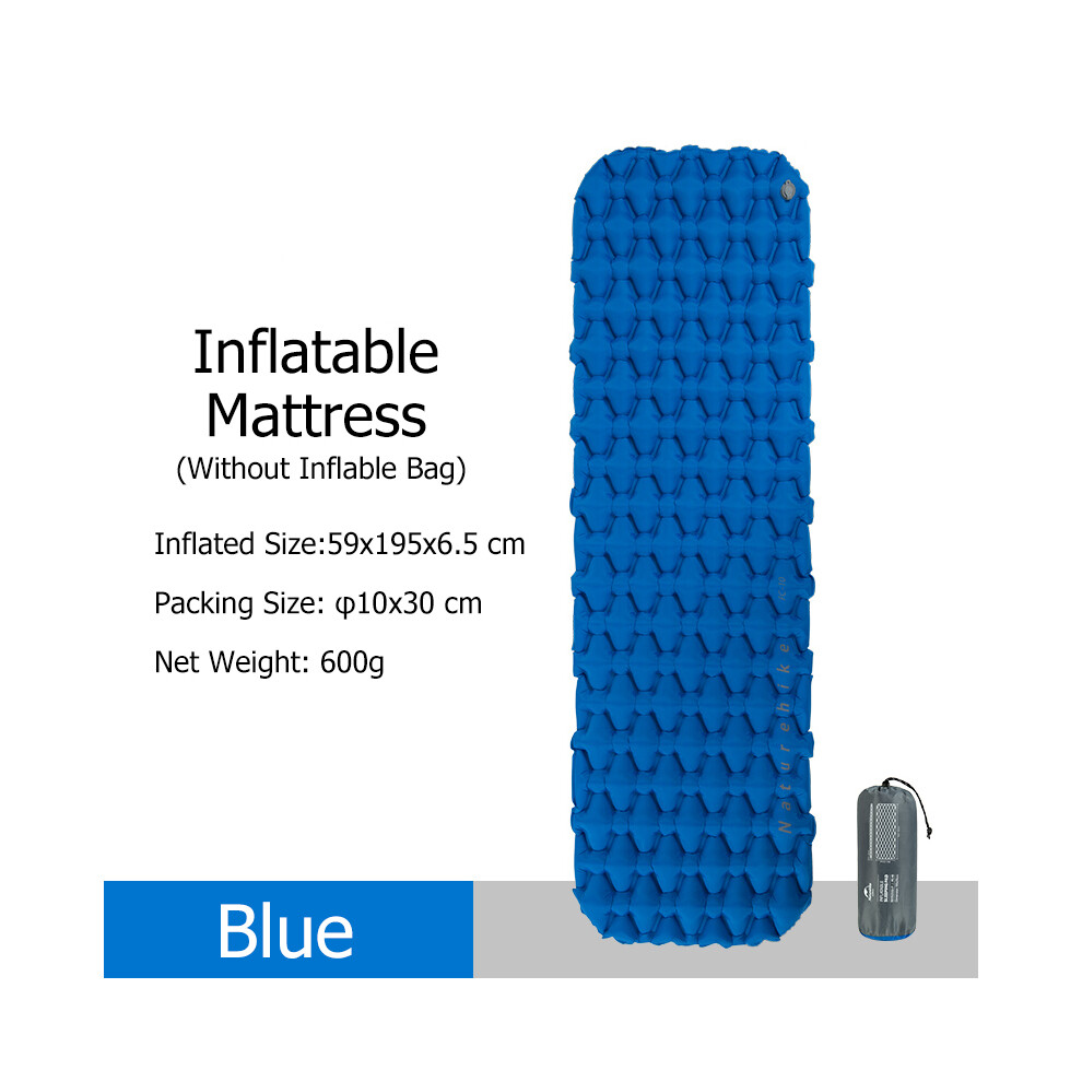 (Blue - Only Mat)Inflatable Mattress Camping Mattress Air Mattress Ultralight Outdoor Sleeping Pad Folding Bed Hiking Sleeping Mat