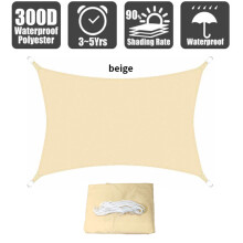 (khaki-2x5m) 300D Polyester Schaduwdoek Waterdicht Vierkant Rechthoek Tuinluifel Patio Zwembadluifel