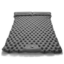 (Enkel-Blauw)Opblaasbare mat met kussen Zelfopblazend luchtkussen Enkel Dubbel Gesplitst bedmatras Opvouwbare