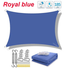(Beige set-200cmx400cm) 320D waterdichte vierkante rechthoekige zonnescherm, buitenzonwering voor tuin,