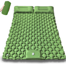 (Armée ereen) Matelas gonflable double de camping en plein air, matelas de couchage extra large, lit