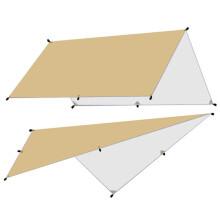 (Khaki-3x5m) Ultrakevyt kangaspuutarhakatos, vedenpitävä aurinkovarjo, retkeilyriippumatto, aurinkosuoja,