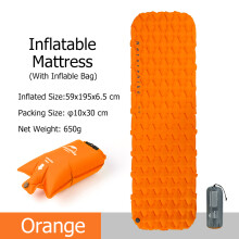 (Arancione - Con airbag) Materasso gonfiabile Materasso da campeggio Materasso ad aria Materassino da