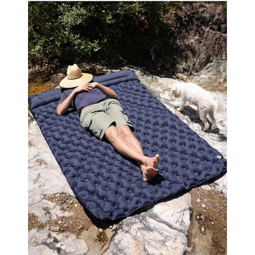 (vert) Double matelas de couchage extérieur Camping Double matelas gonflable Extra large matelas de 2