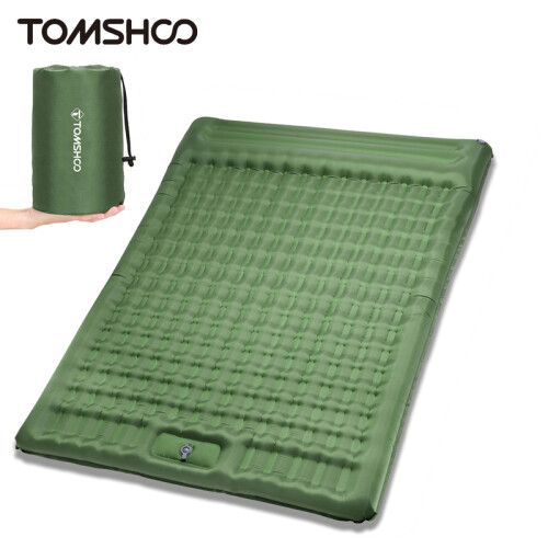 Matelas gonflable vert simple ou double avec pompe intégrée, matelas de couchage double extra épais 1