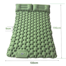 (Armeegrün) Doppelte aufblasbare Matratze mit integrierter Kissenpumpe, Outdoor-Camping-Isomatte, Camping-Luftmatte