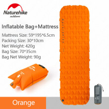 (Oranssi S ja turvatyyny) Retkeilymatto Kosteudenkestävä Ilmatäytteinen Pad Air Bag Patja Kannettava