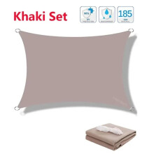 (Khaki-300cmx500cm) 320D vedenpitävä neliö suorakaiteen muotoinen aurinkovarjo, ulkopuutarhan uima-altaan