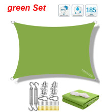 (grünes Set - 300 cm x 400 cm) 320D wasserdichter quadratischer rechteckiger Sonnenschirm, Sonnenschirm