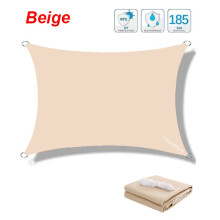 (Beige-300cmx400cm) 320D vedenpitävä neliö suorakaiteen muotoinen aurinkovarjo, ulkopuutarhan uima-altaan
