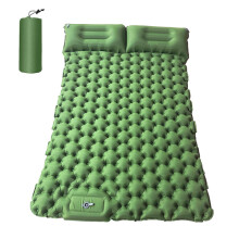 (2grün)Doppelte Isomatte für Camping, aufblasbare Matratze mit Kissen, Outdoor-Matte, Reisebettkissen,
