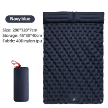 (Navy-Two Seat)AORAN Doppelte aufblasbare Matratze mit integriertem Kissen Camping-Luftkissen Outdoor-Isomatte
