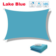 (Seeblau-3 x 5 m) 300D wasserdichtes, graues, quadratisches, rechteckiges Sonnensegel, Markise für den