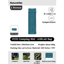 (Blue-1P-Pump) Aufblasbare Matratze, integrierte Pumpe, Camping-Matratze, ultraleichte Outdoor-Isomatte,