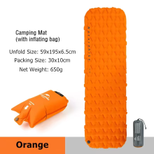 (Orange-mit Airbag)Aufblasbare Matratze Luftmatratze Campingmatte Ultraleichte Campingmatratze Schlafmatte