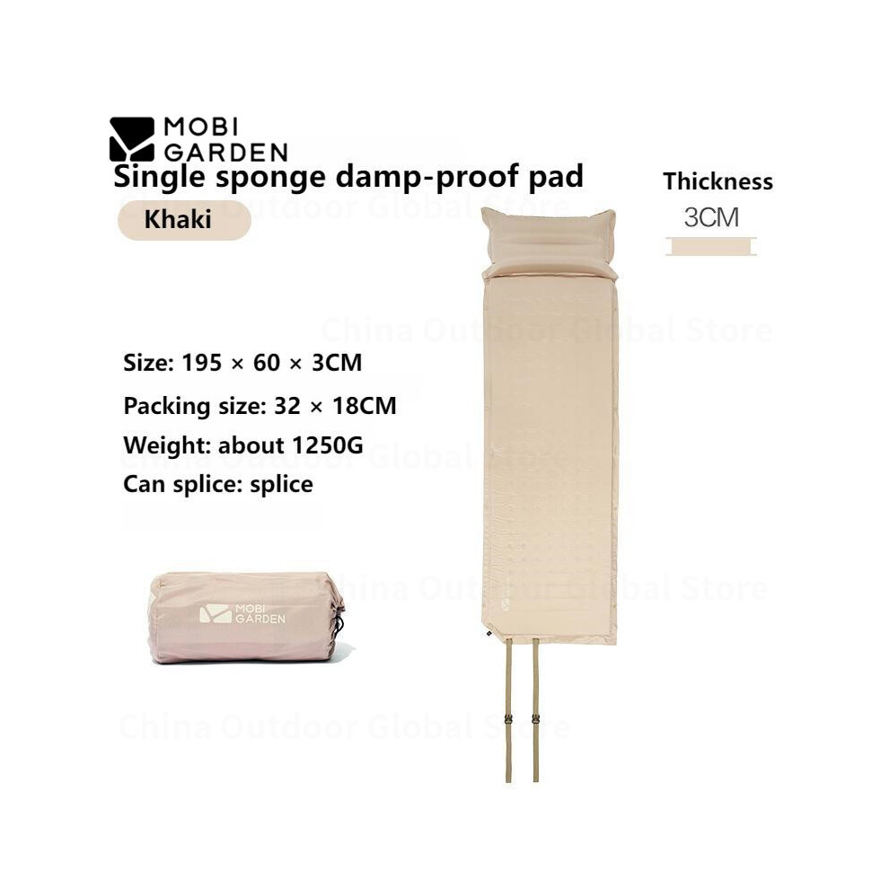 (1 personne kaki) MOBI GARDEN Camping Matelas gonflable automatique 1/2 personne Tente extérieure Matelas