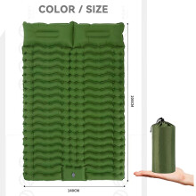 (200 x 140 cm, grün) Aufblasbare Matratze mit integrierter Kissenpumpe, 200 x 140 cm, Outdoor-Schlafbett,