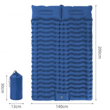 (200x140cm-Blau) Aufblasbare Matratze mit integrierter Kissenpumpe 200x140cm Outdoor-Schlafbett Fahrzeug