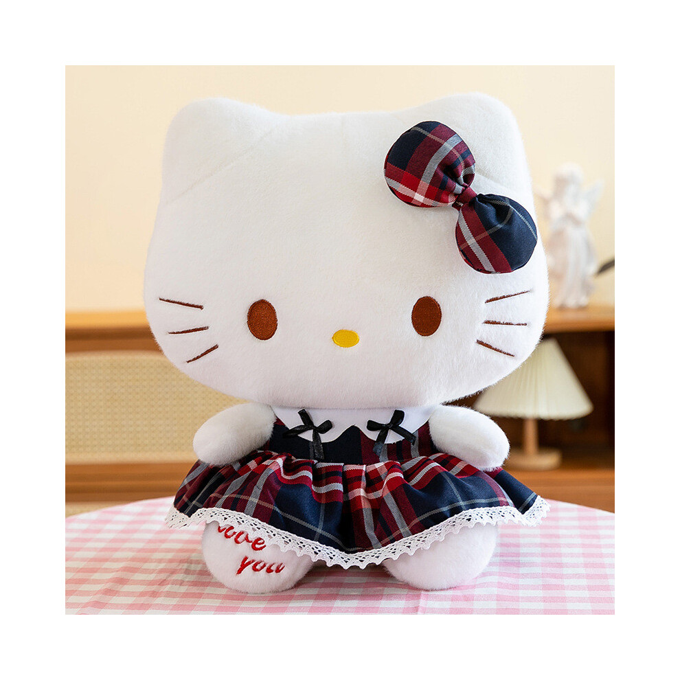 (Hello Kitty,40cm)Jupe à carreaux Hello Kitty Kuromi mélodie peluche peluche poupée cadeau décoration