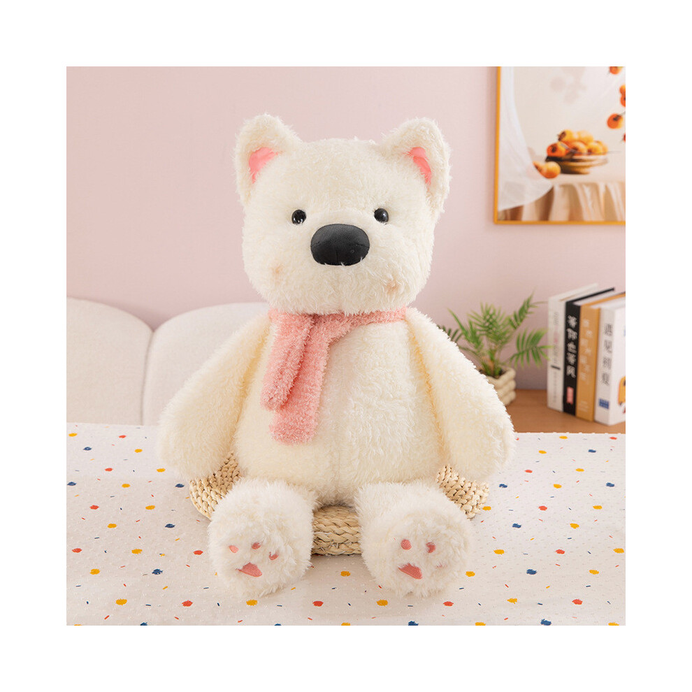 (70cm)West Highland terrier blanc avec écharpe peluche peluche poupée cadeau enfants