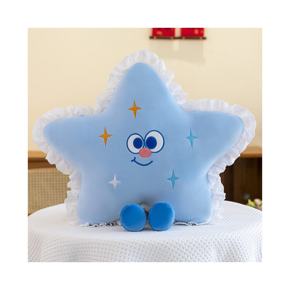 (Blue)Peluche étoile coussin dessin animé peluche poupée dos coussins décoration enfant cadeau