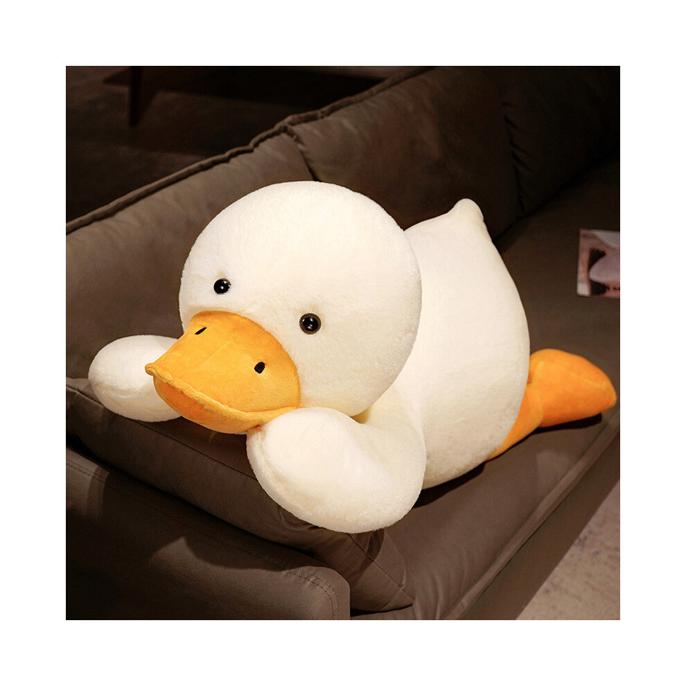 (80cm)Peluche canard couché dessin animé animal peluche poupée décoration enfants cadeau anniversaire