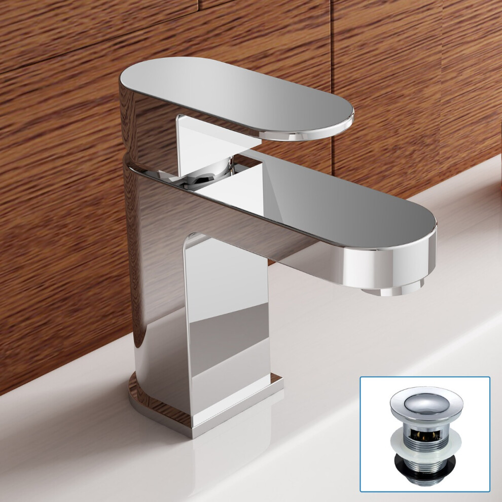 Modern Mono Mixer Tap with Basin Waste Chrome