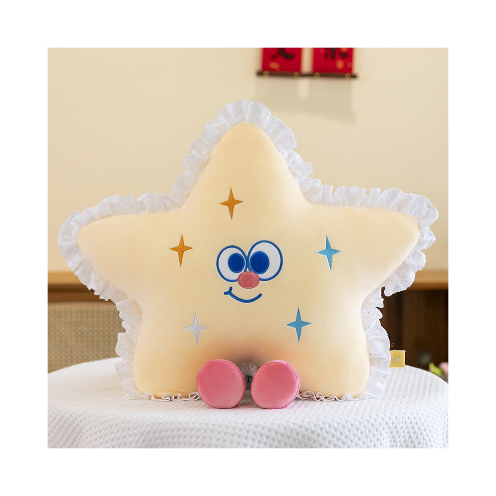 (Yellow)Peluche étoile coussin dessin animé peluche poupée dos coussins décoration enfant cadeau