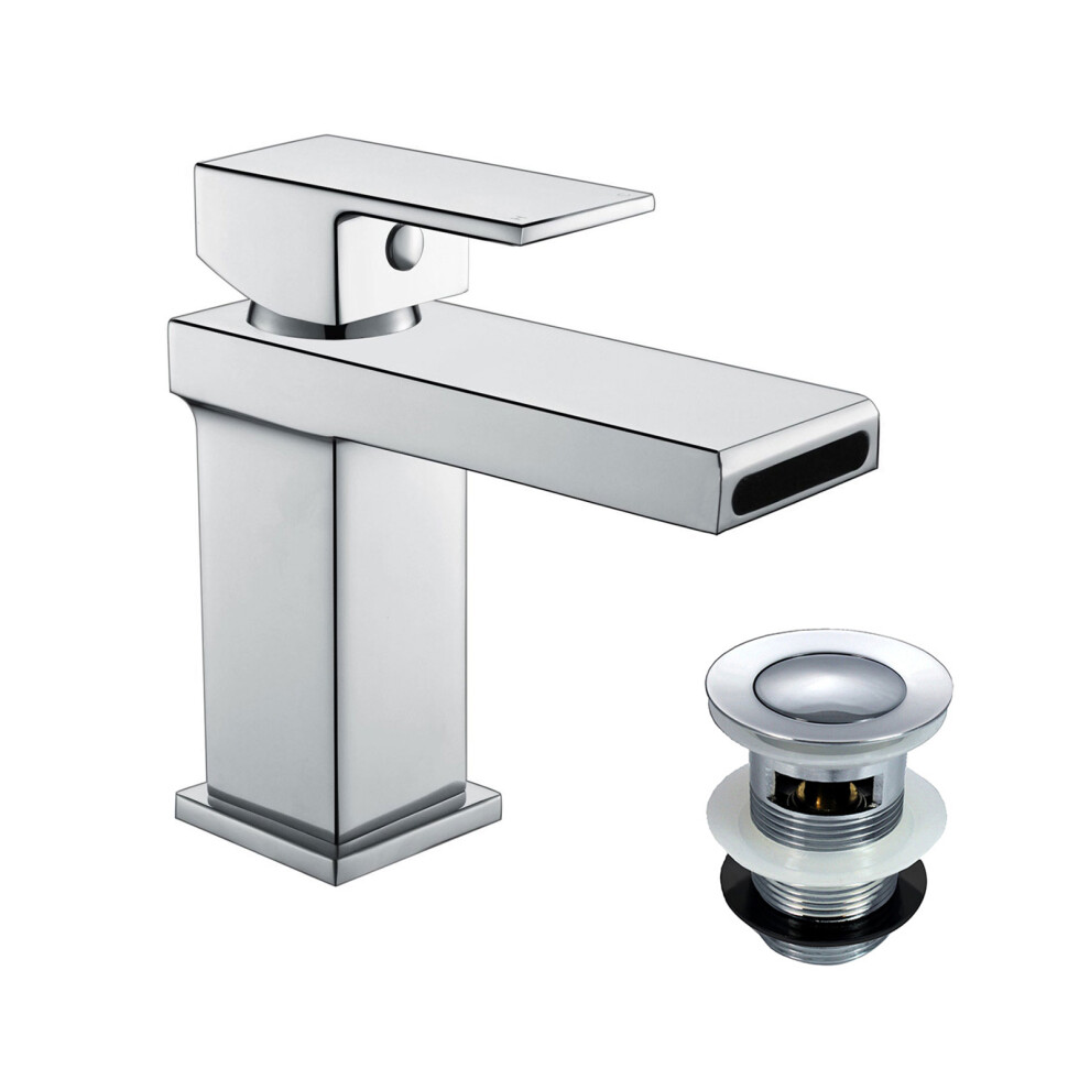 Saturn Square Waterfall Mono Basin Mixer Tap