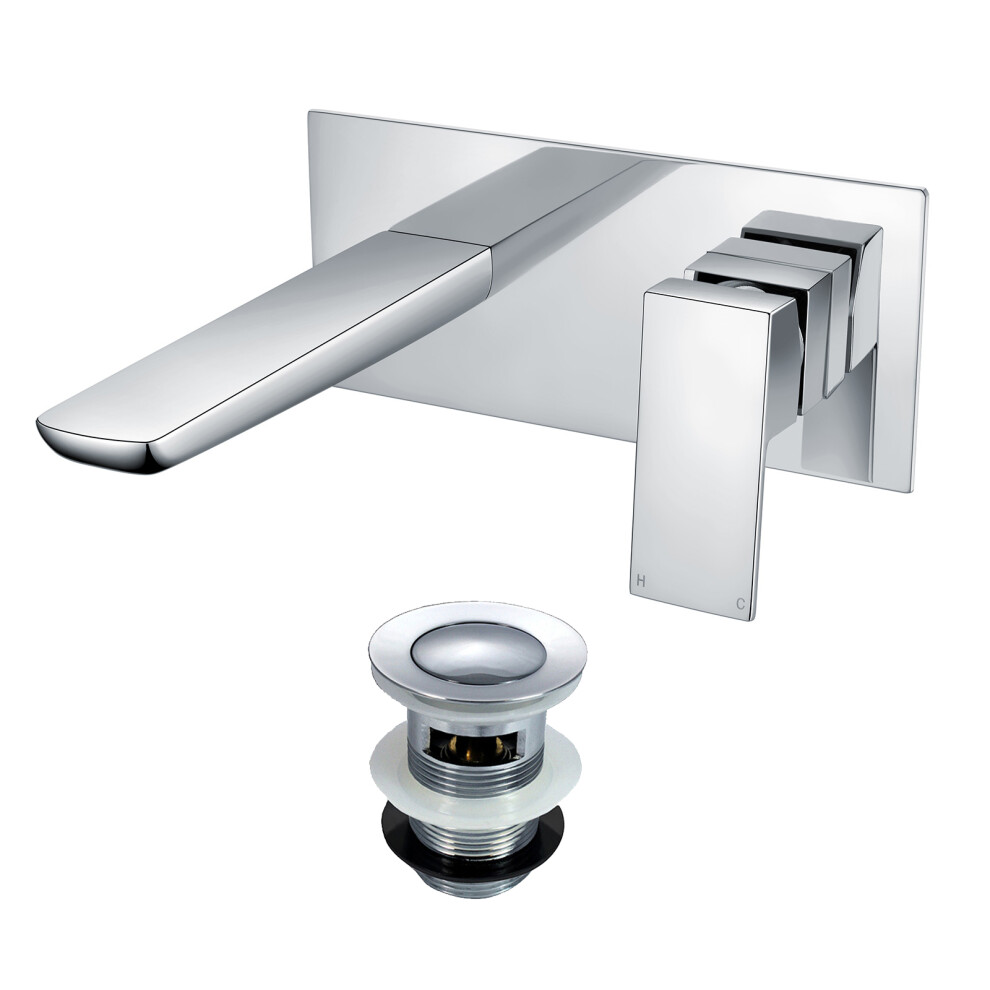 Finn Wall Mounted Basin Mixer Tap & Basin Waste Chrome