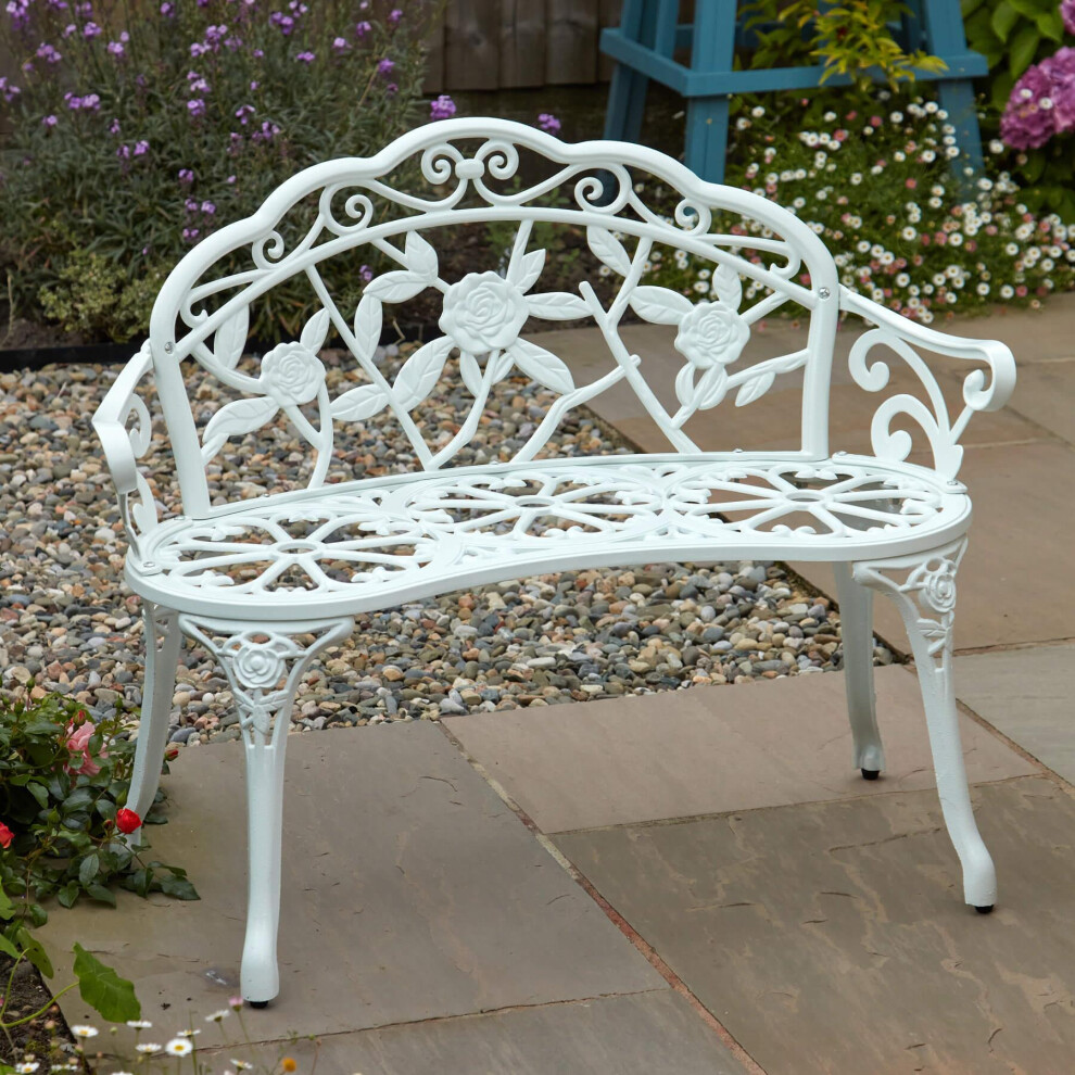 Cast Aluminium Garden Bench Metal Frame 2 Seater Patio Chair Seating-image-OPC-P6DDG8R-NEW