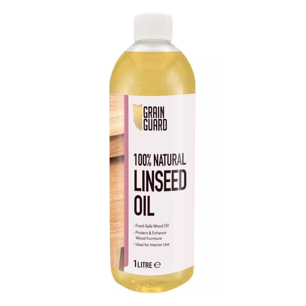 (1 Litre) Grain Guard Food-Safe Raw Linseed Wood Oil 5061052340204