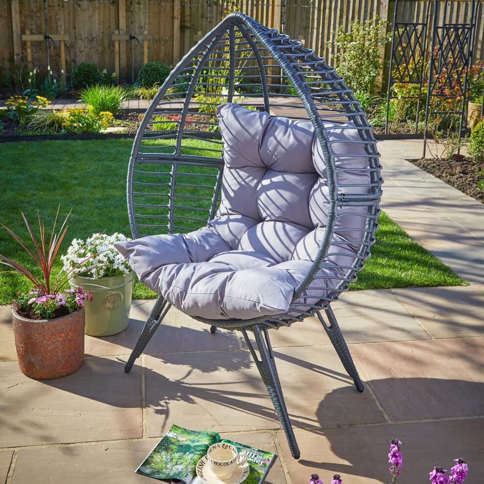 Egg Chair Rattan Waterproof Cushion Indoor Outdoor Home Furniture Seat
